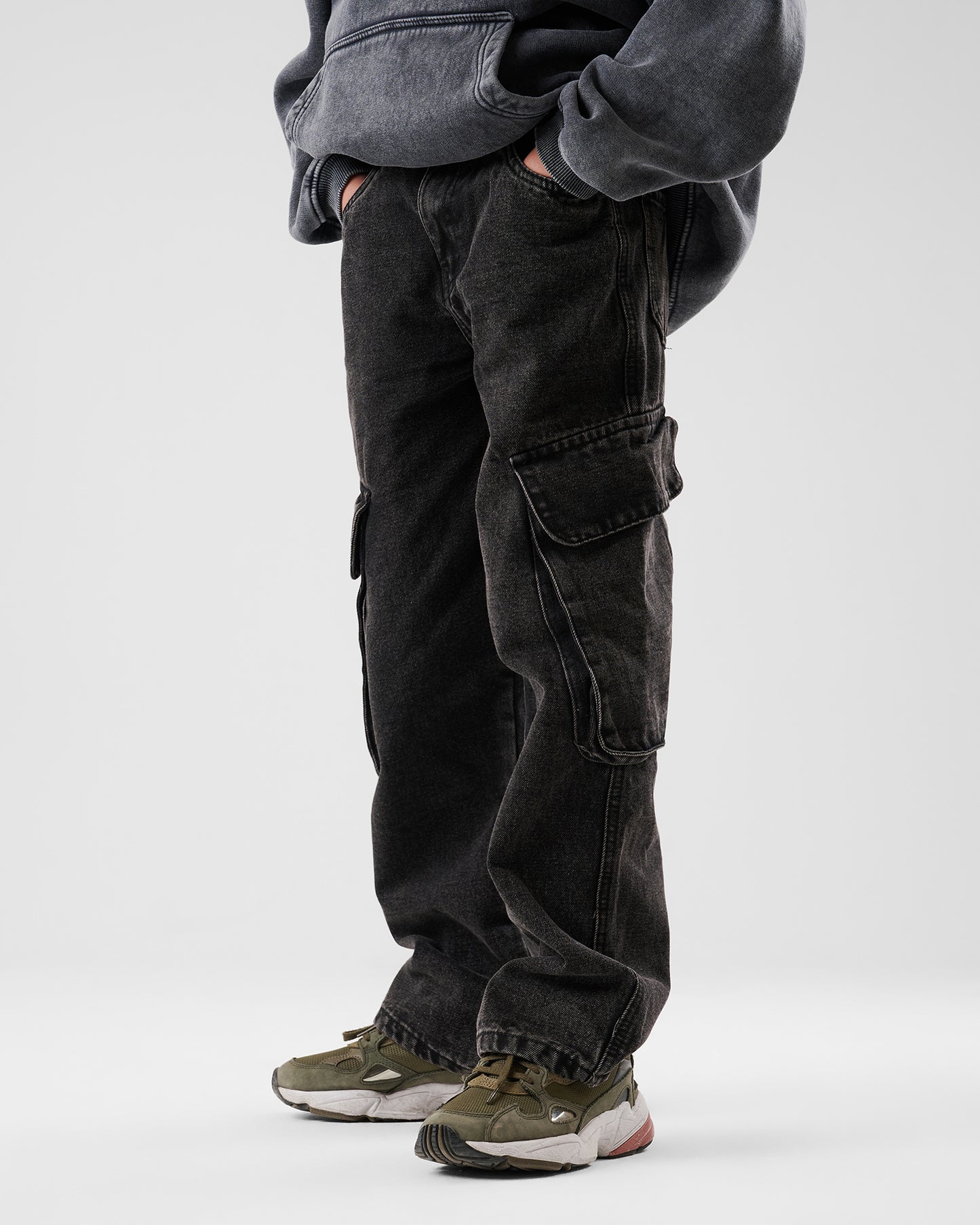 black cargo jeans