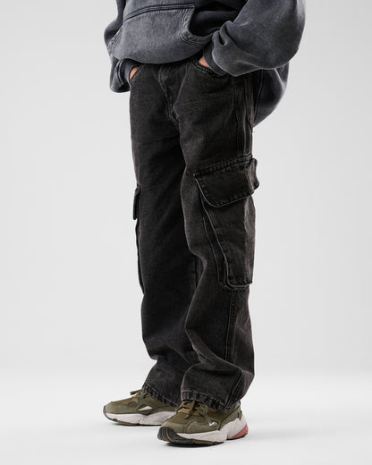black cargo jeans